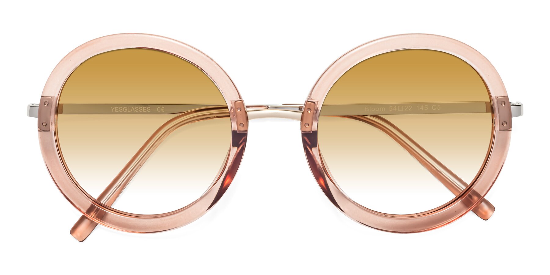 Folded Front of Bloom in Caramel with Champagne Gradient Lenses