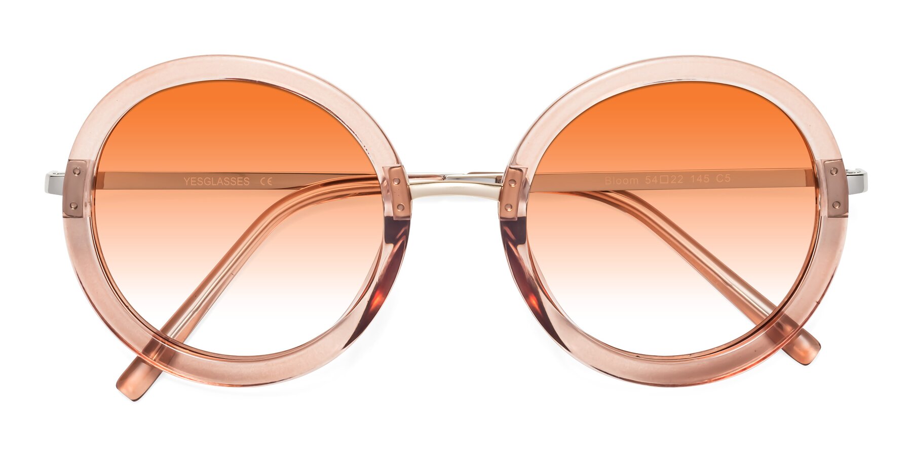 Folded Front of Bloom in Caramel with Orange Gradient Lenses