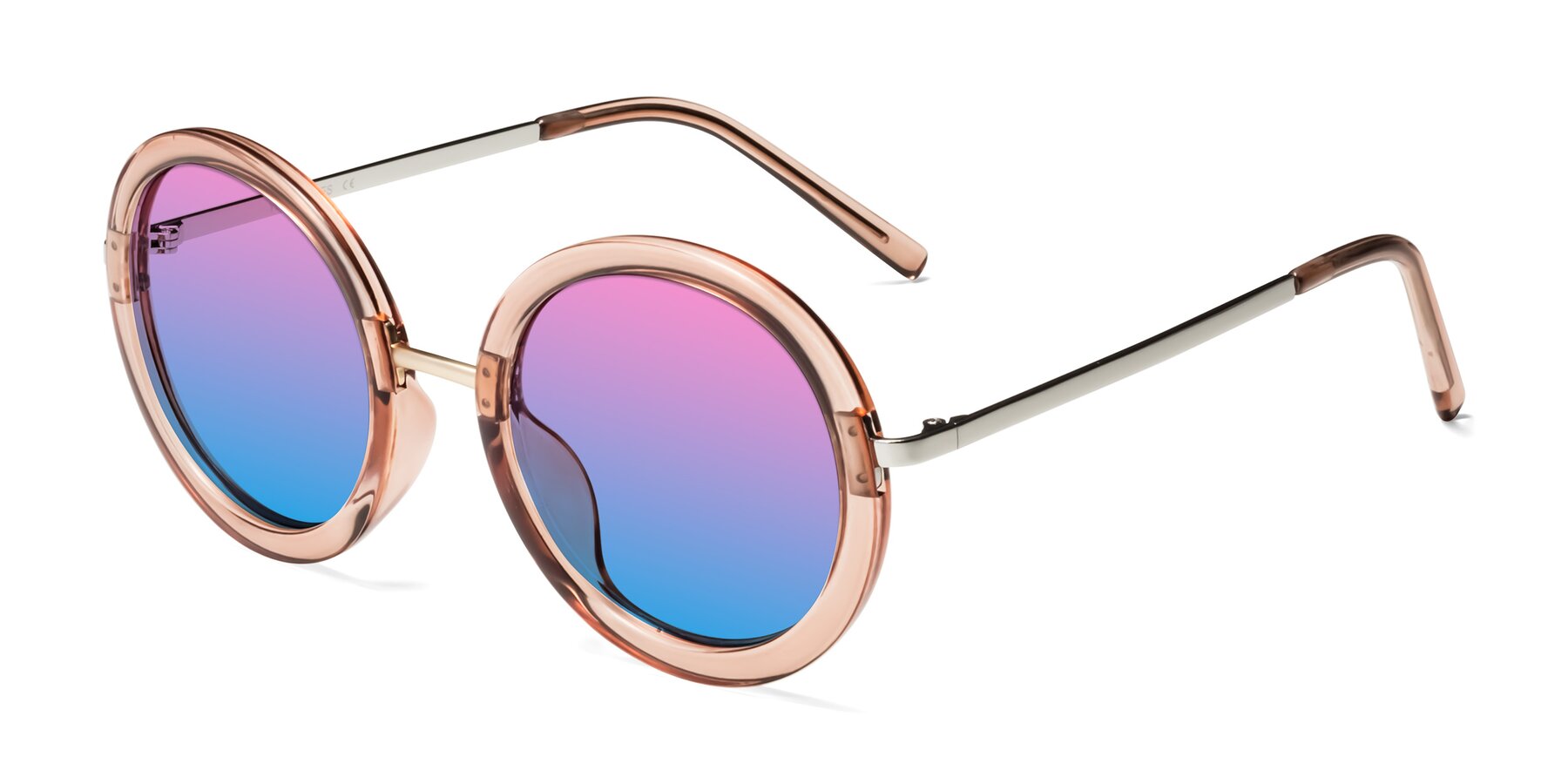 Angle of Bloom in Caramel with Pink / Blue Gradient Lenses