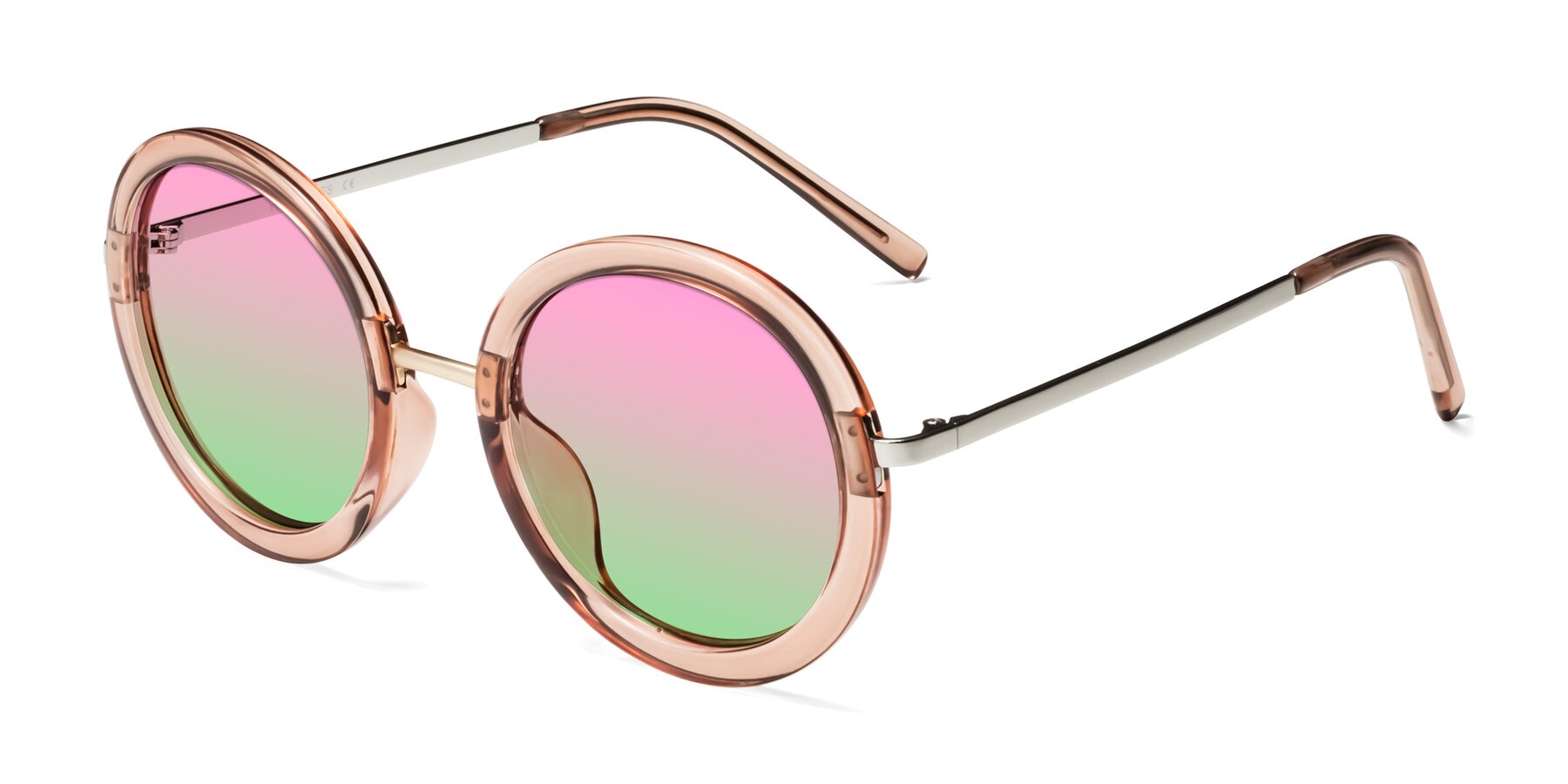 Angle of Bloom in Caramel with Pink / Green Gradient Lenses