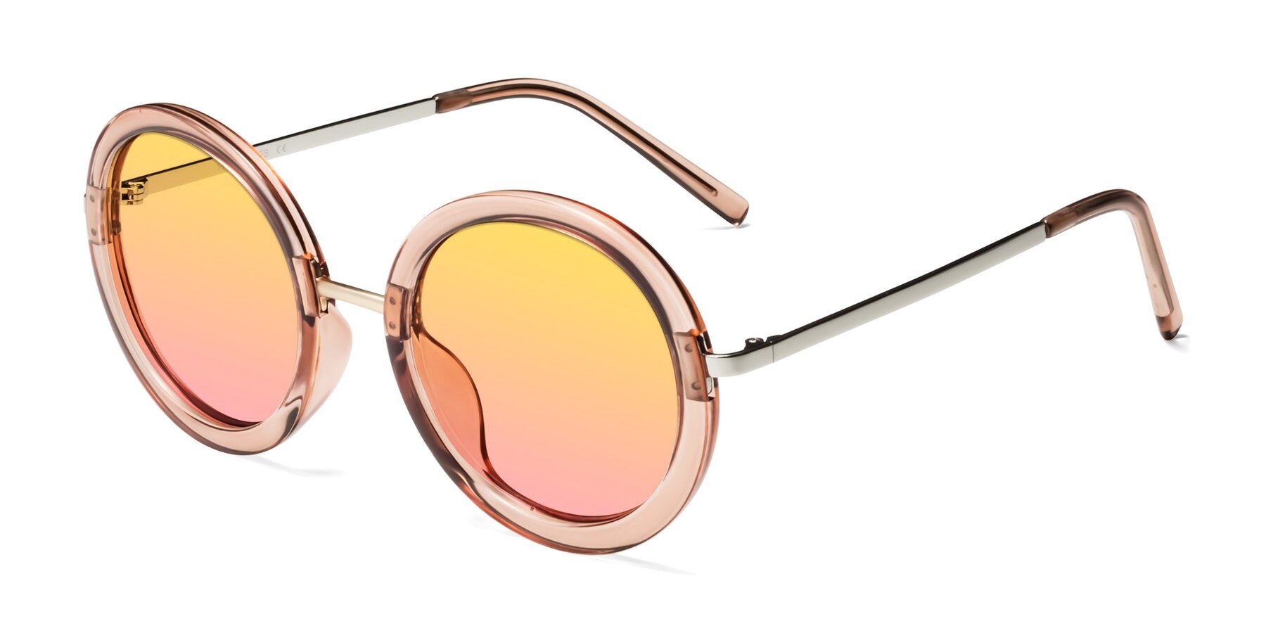 Angle of Bloom in Caramel with Yellow / Pink Gradient Lenses
