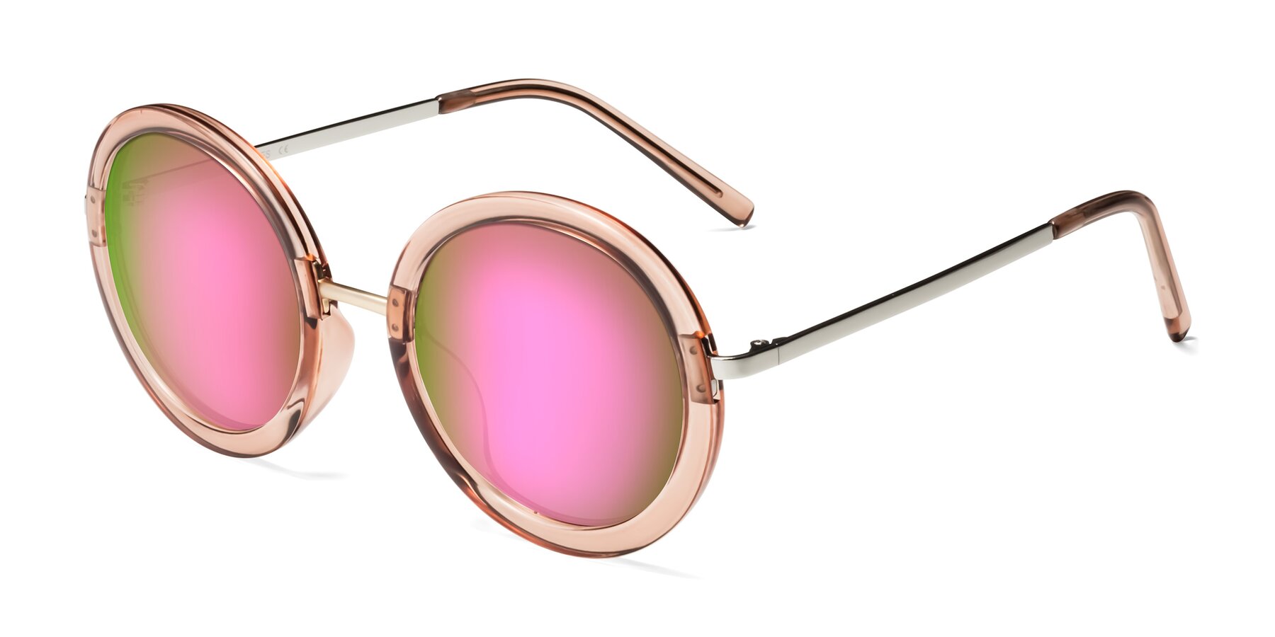 Angle of Bloom in Caramel with Pink Mirrored Lenses