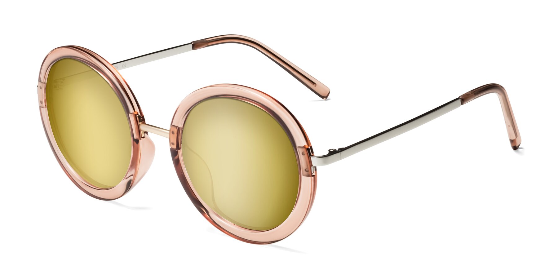 Angle of Bloom in Caramel with Gold Mirrored Lenses