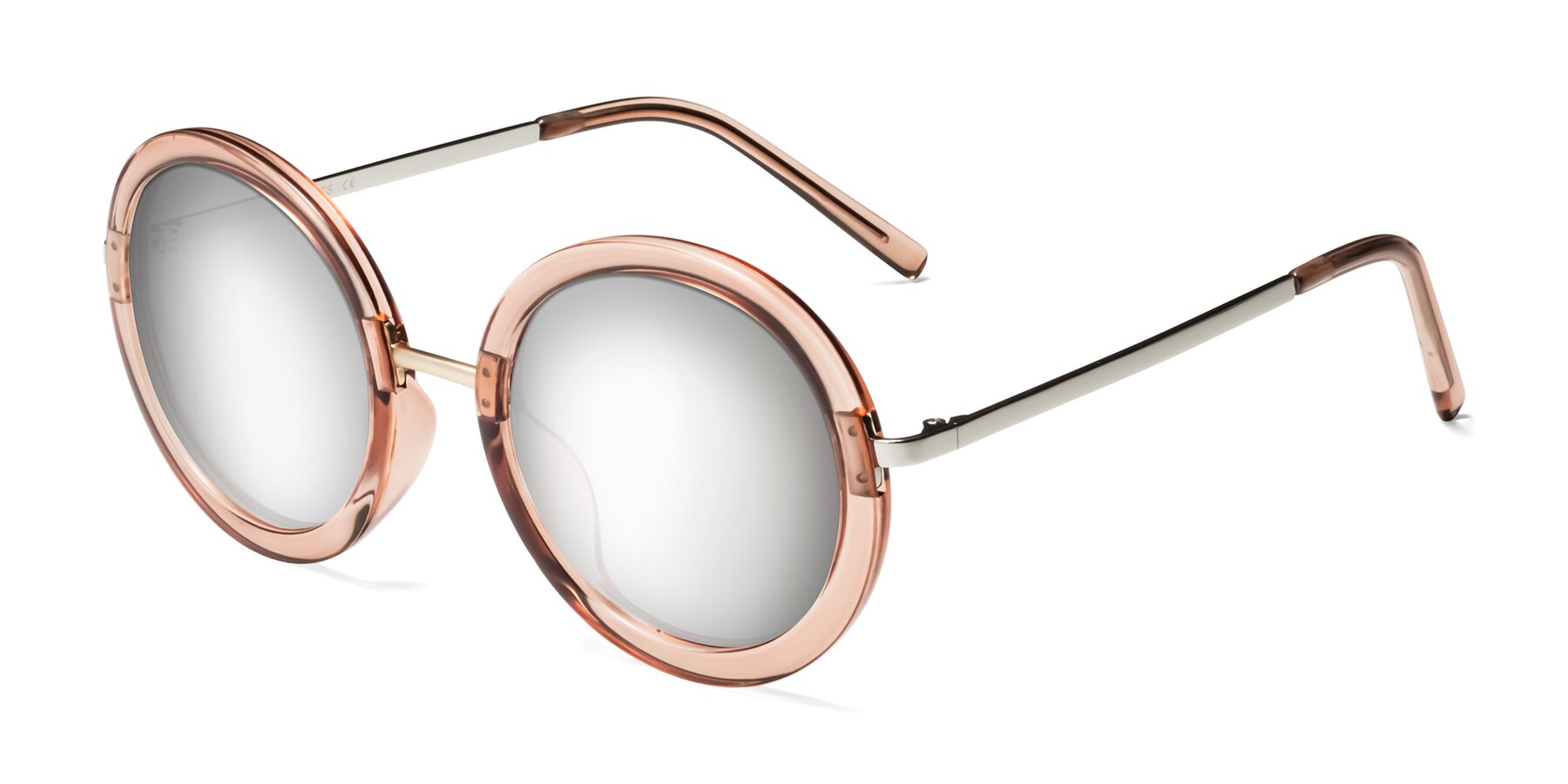 Angle of Bloom in Caramel with Silver Mirrored Lenses