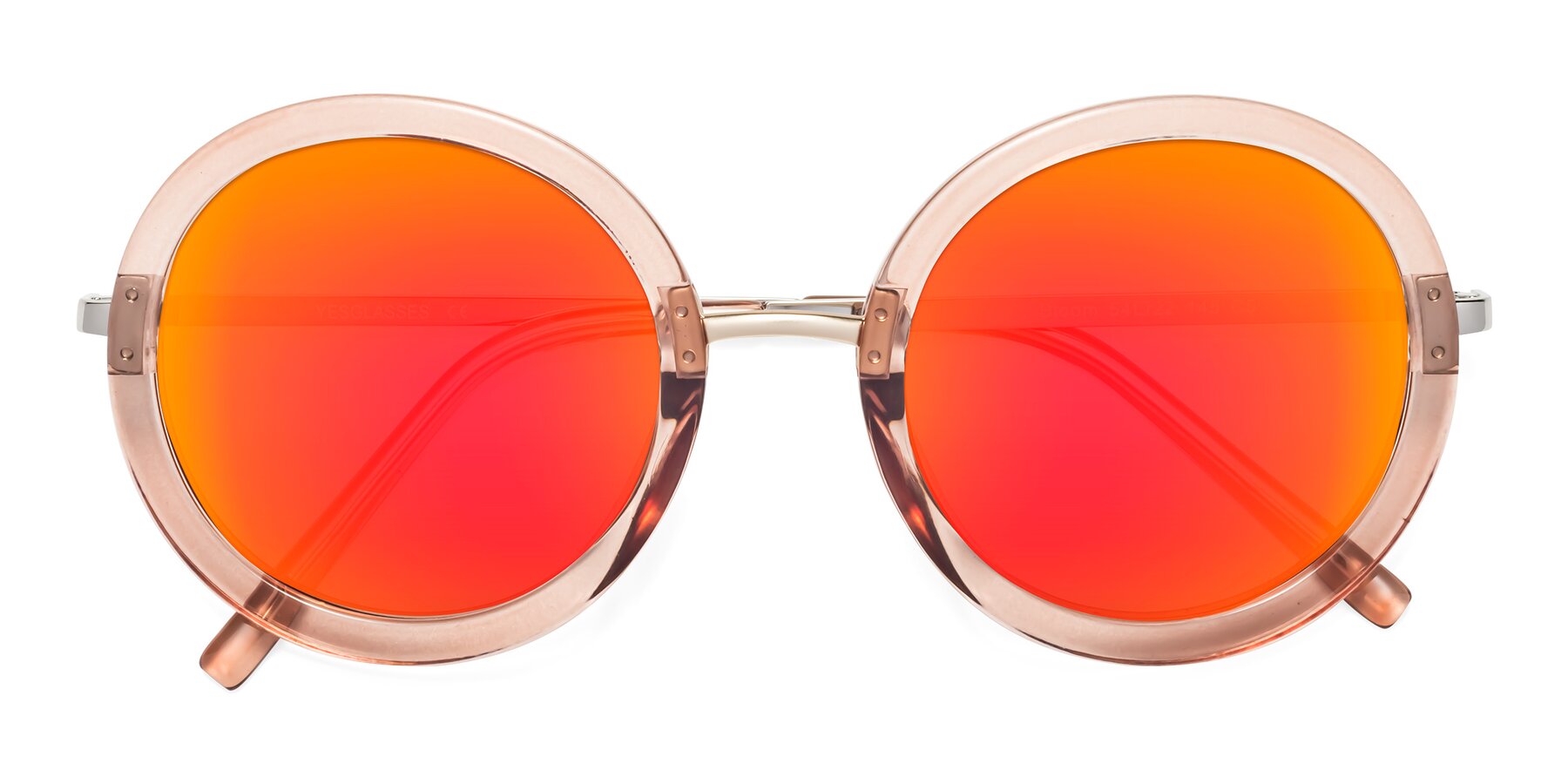 Folded Front of Bloom in Caramel with Red Gold Mirrored Lenses