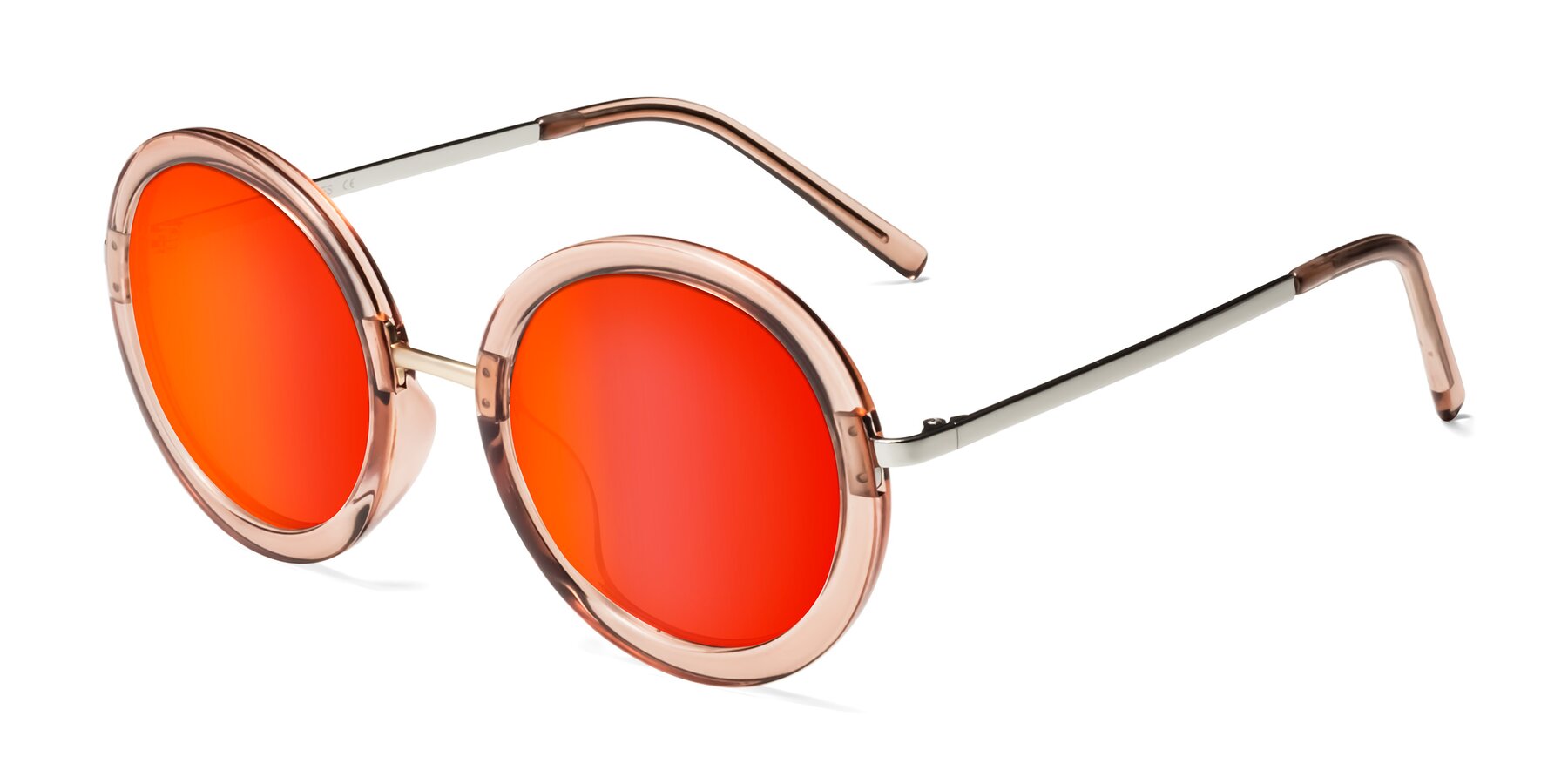Angle of Bloom in Caramel with Red Gold Mirrored Lenses