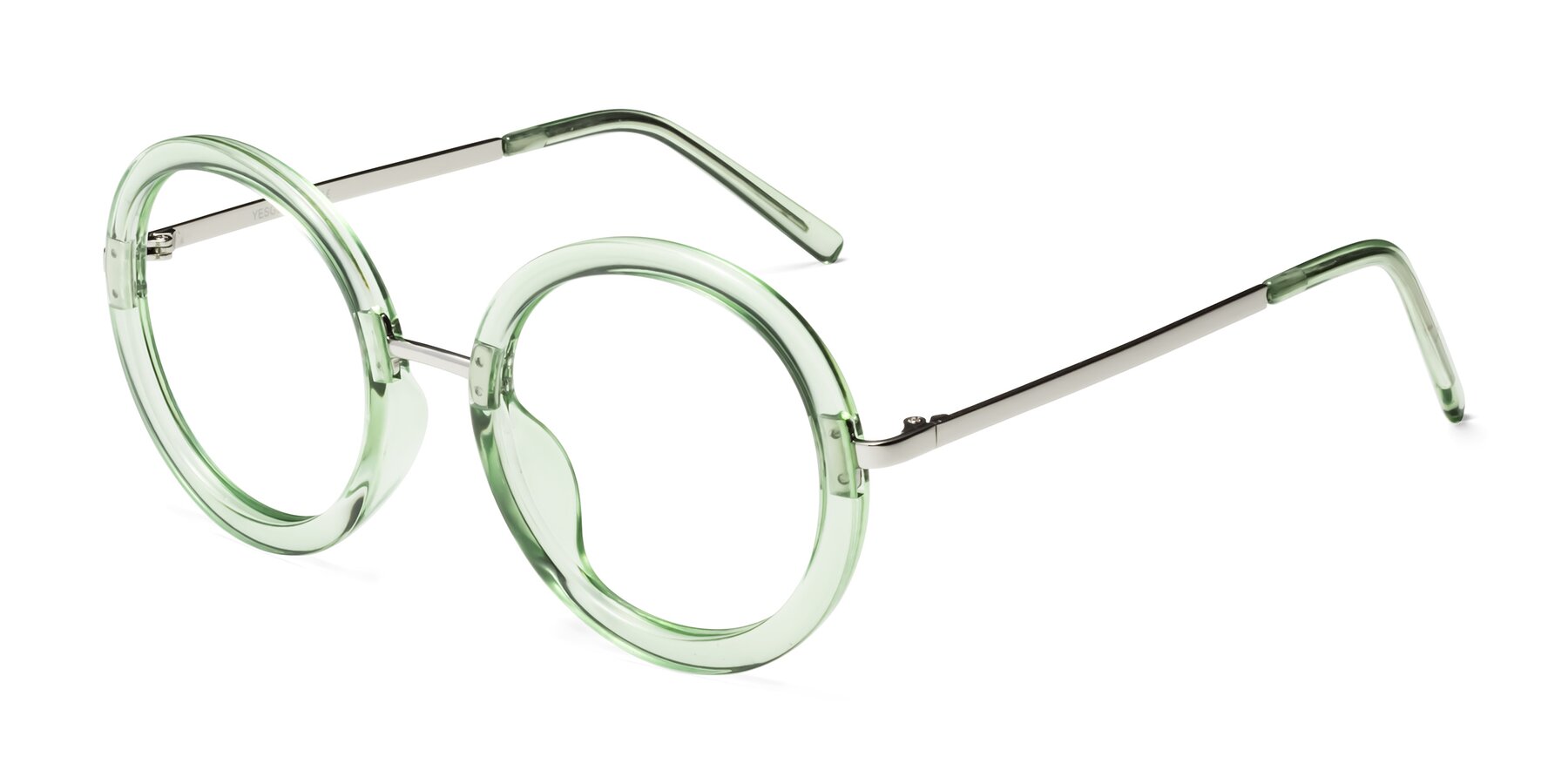 Angle of Bloom in Mint Green with Clear Reading Eyeglass Lenses