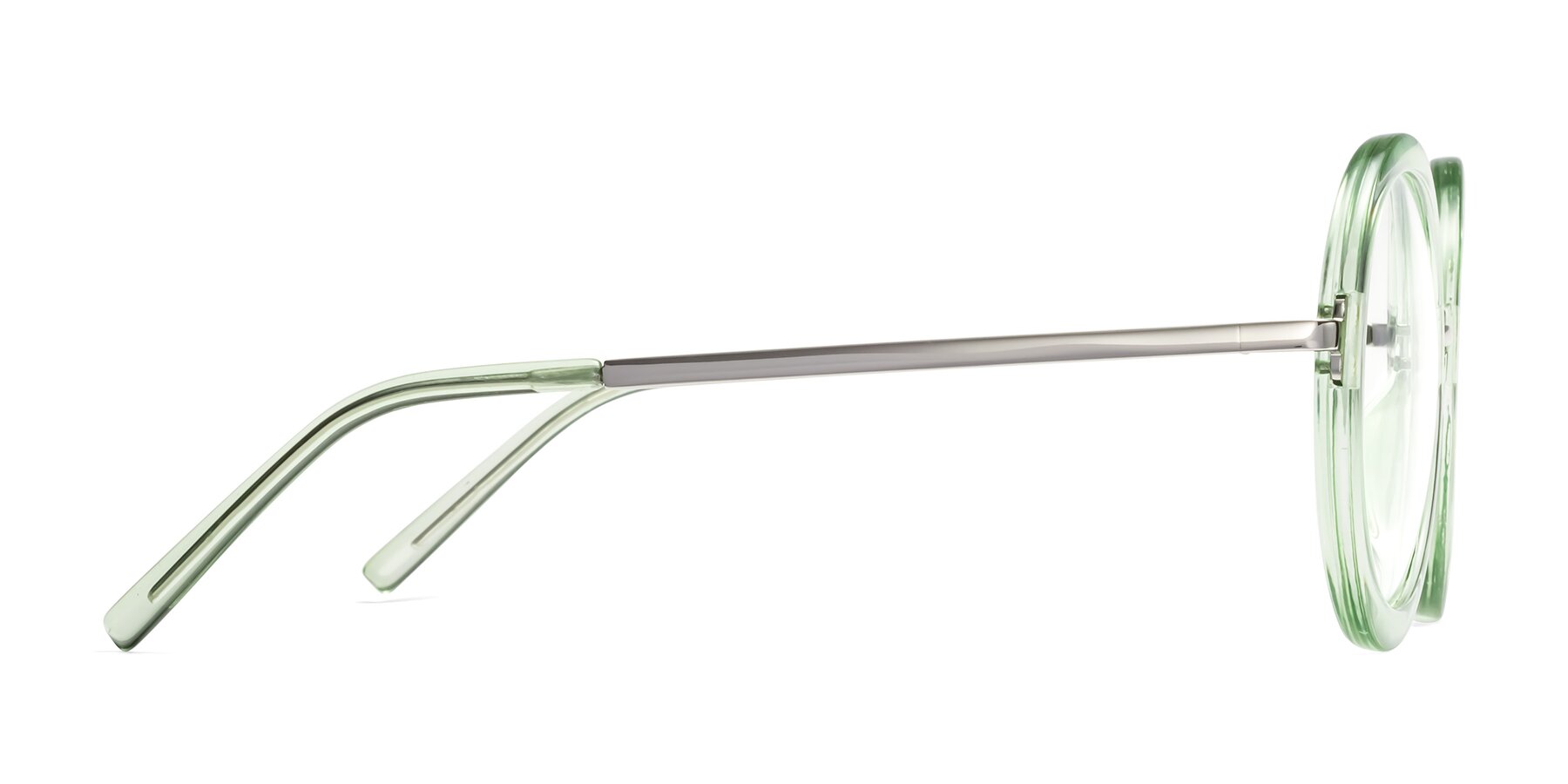 Side of Bloom in Mint Green with Clear Reading Eyeglass Lenses