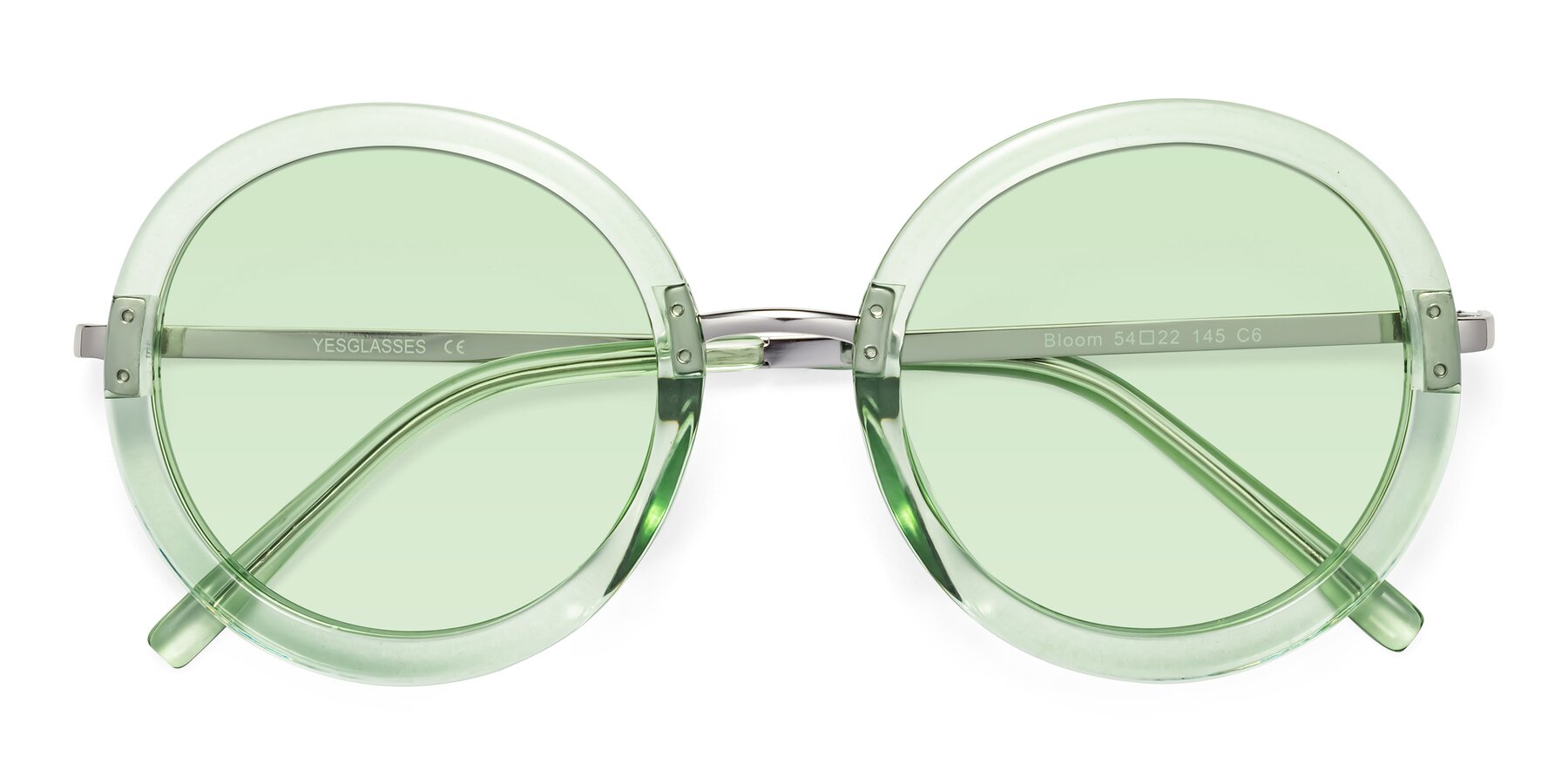 Folded Front of Bloom in Mint Green with Light Green Tinted Lenses
