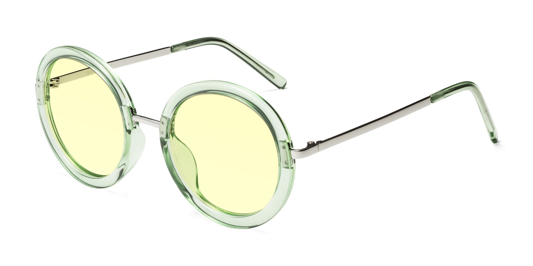 Angle of Bloom in Mint Green with Light Yellow Tinted Lenses