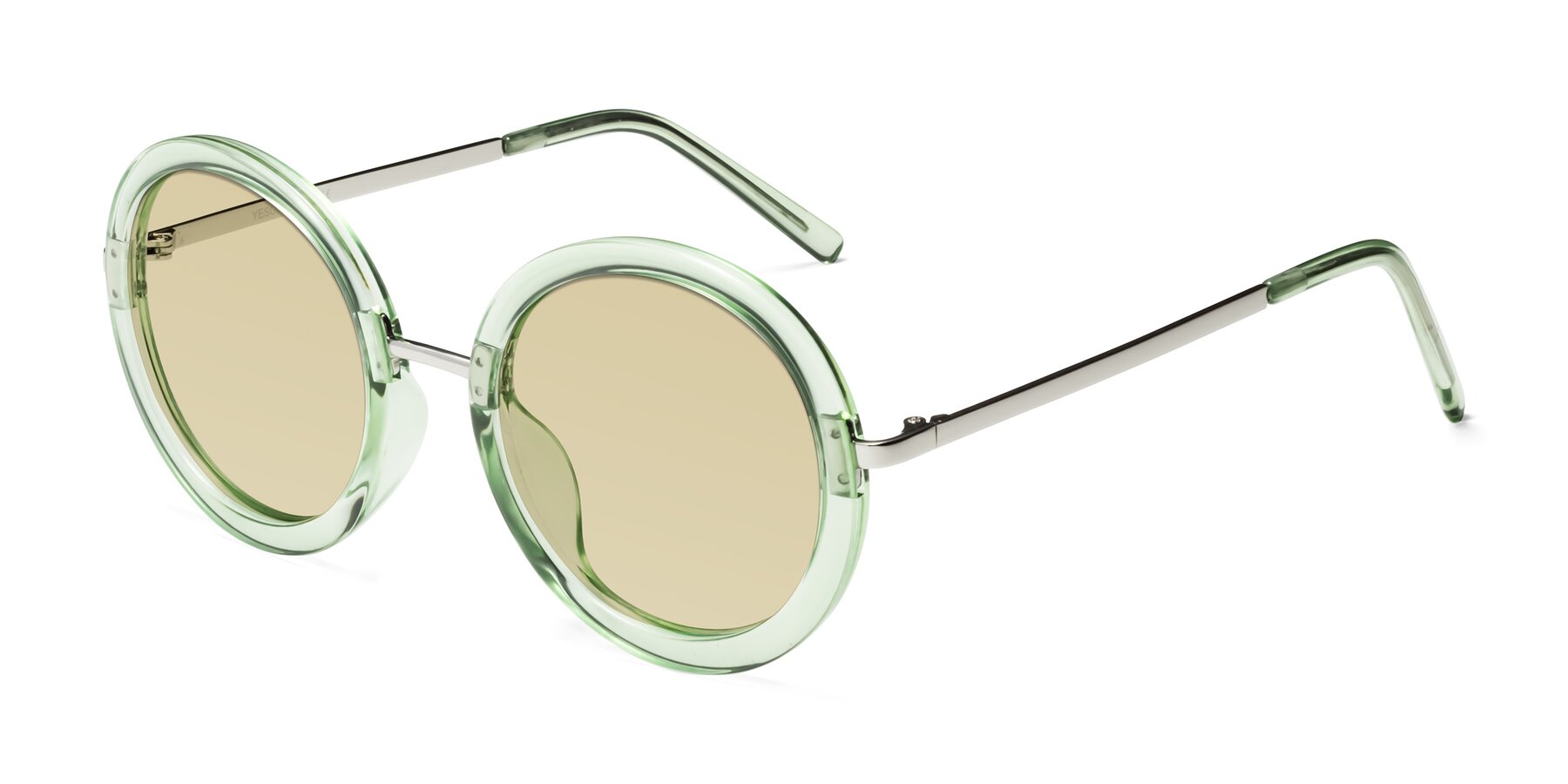 Angle of Bloom in Mint Green with Light Champagne Tinted Lenses