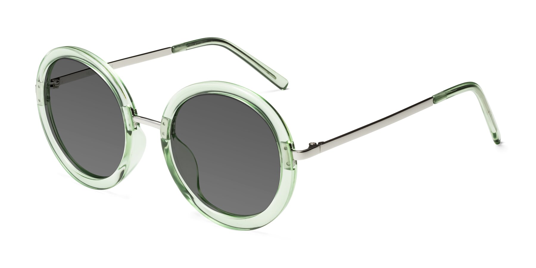 Angle of Bloom in Mint Green with Medium Gray Tinted Lenses