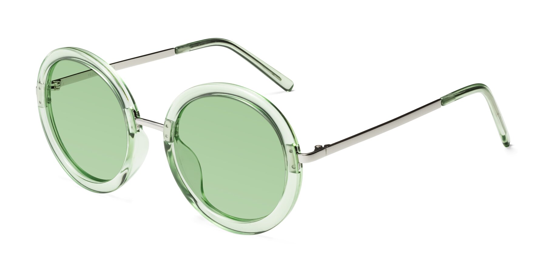 Angle of Bloom in Mint Green with Medium Green Tinted Lenses