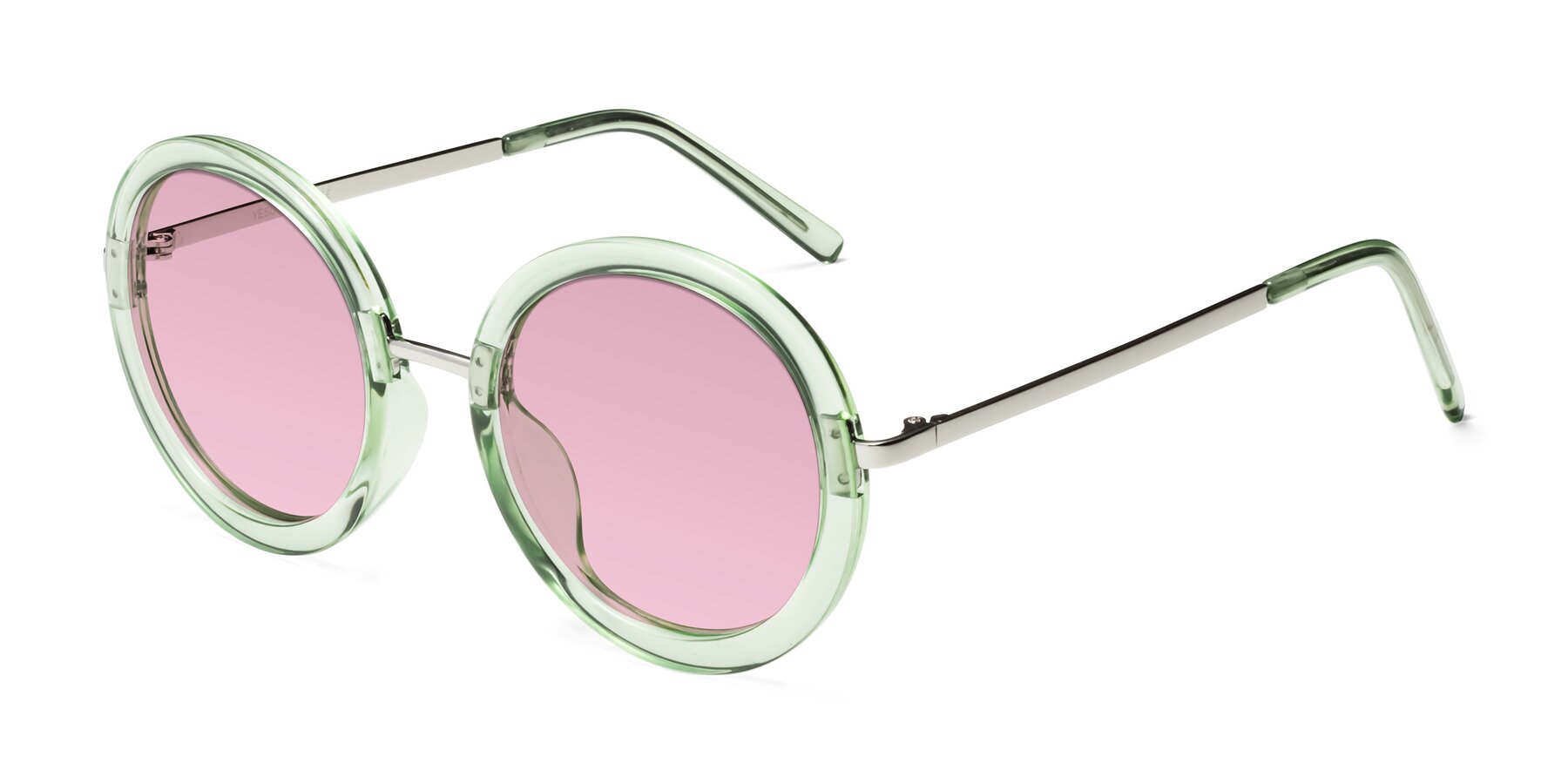 Angle of Bloom in Mint Green with Light Wine Tinted Lenses