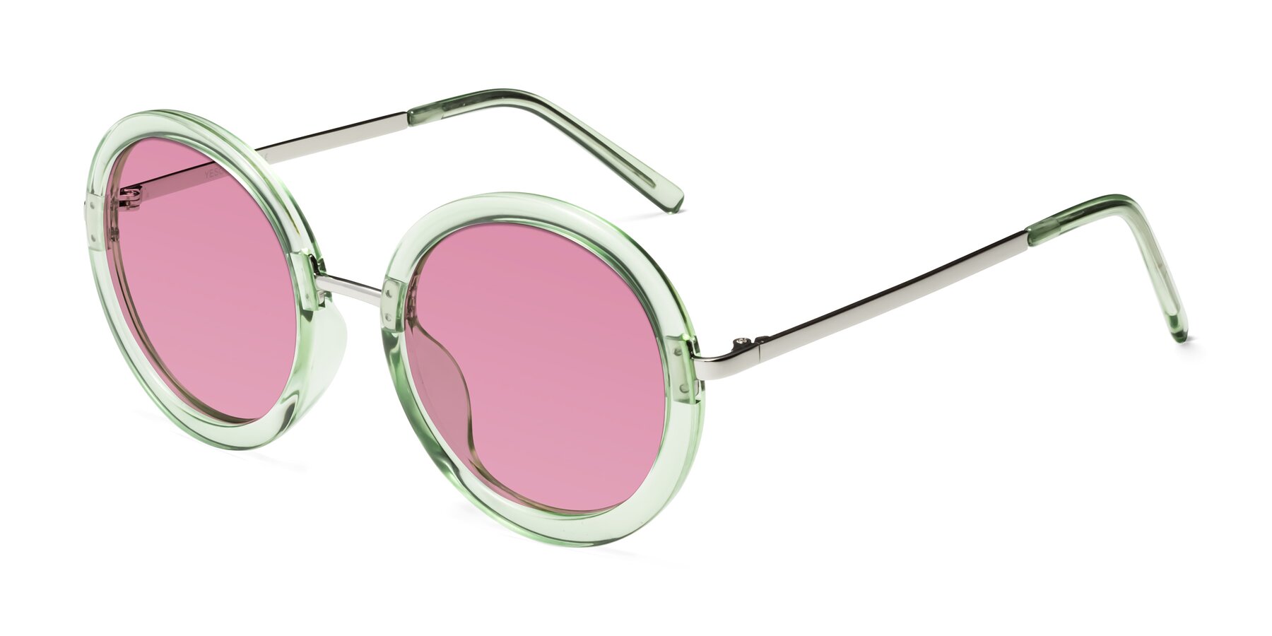 Angle of Bloom in Mint Green with Medium Wine Tinted Lenses