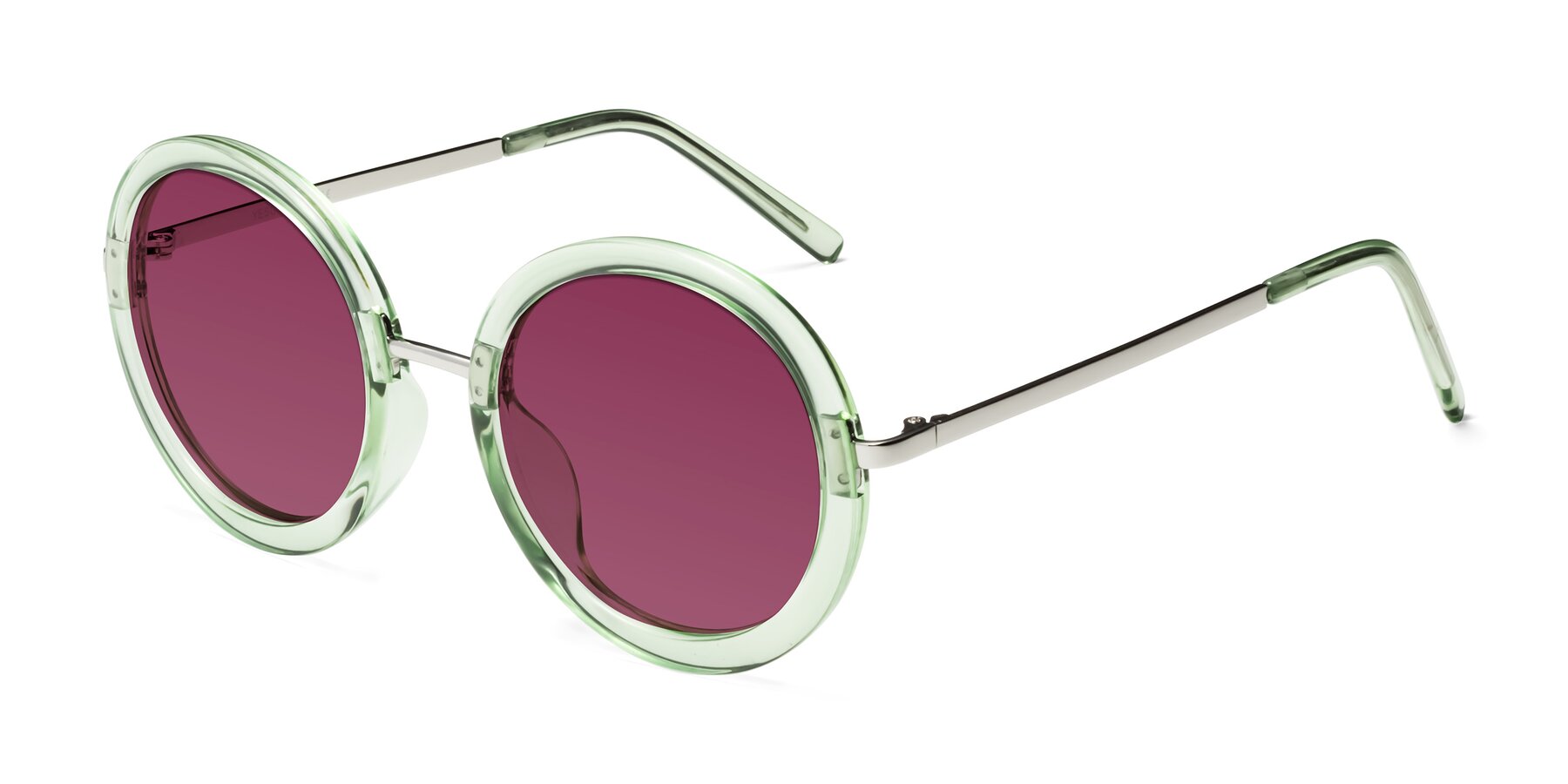 Angle of Bloom in Mint Green with Wine Tinted Lenses