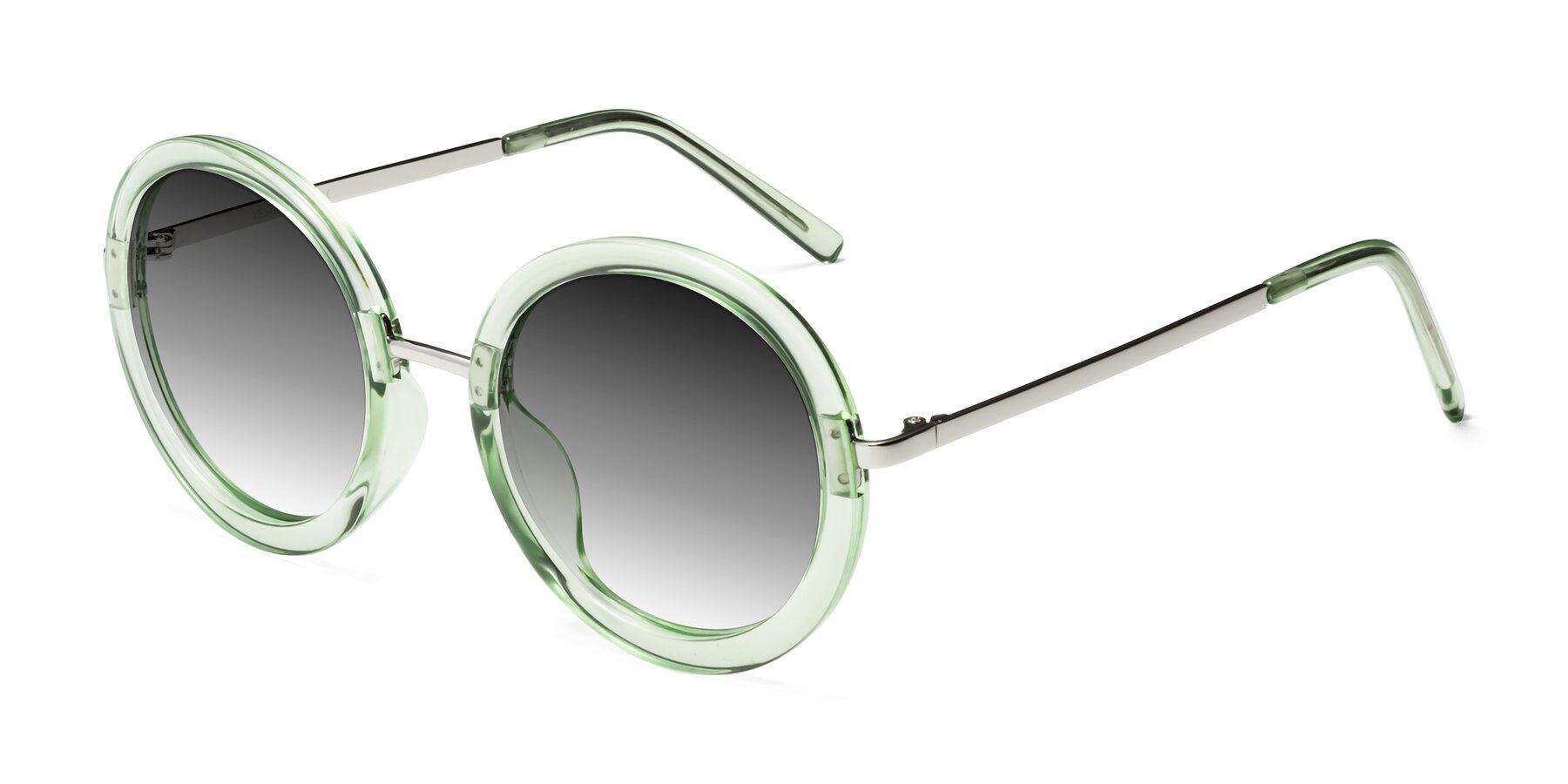 Angle of Bloom in Mint Green with Gray Gradient Lenses