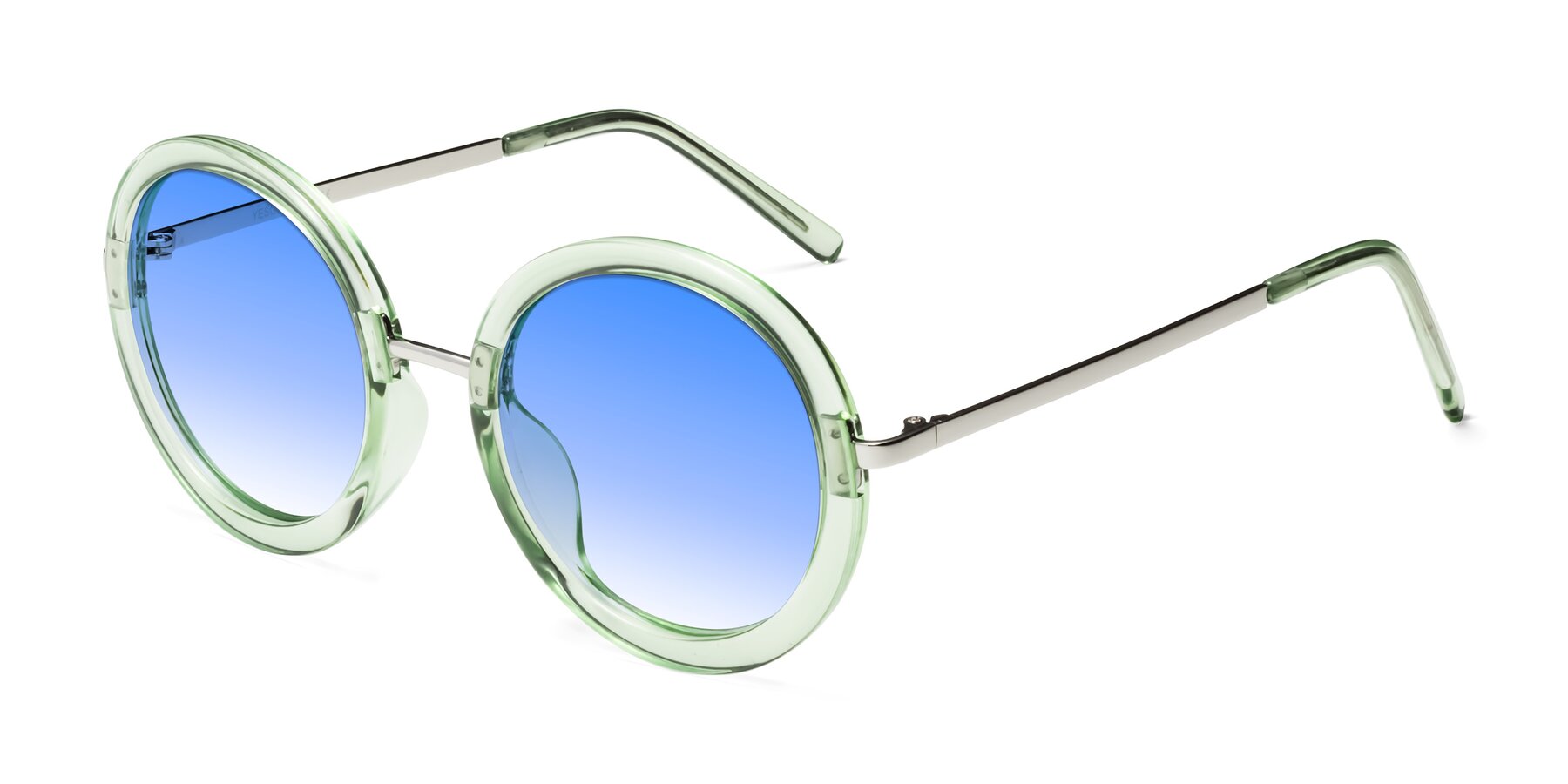 Angle of Bloom in Mint Green with Blue Gradient Lenses