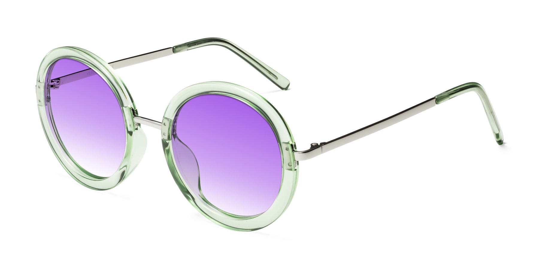 Angle of Bloom in Mint Green with Purple Gradient Lenses
