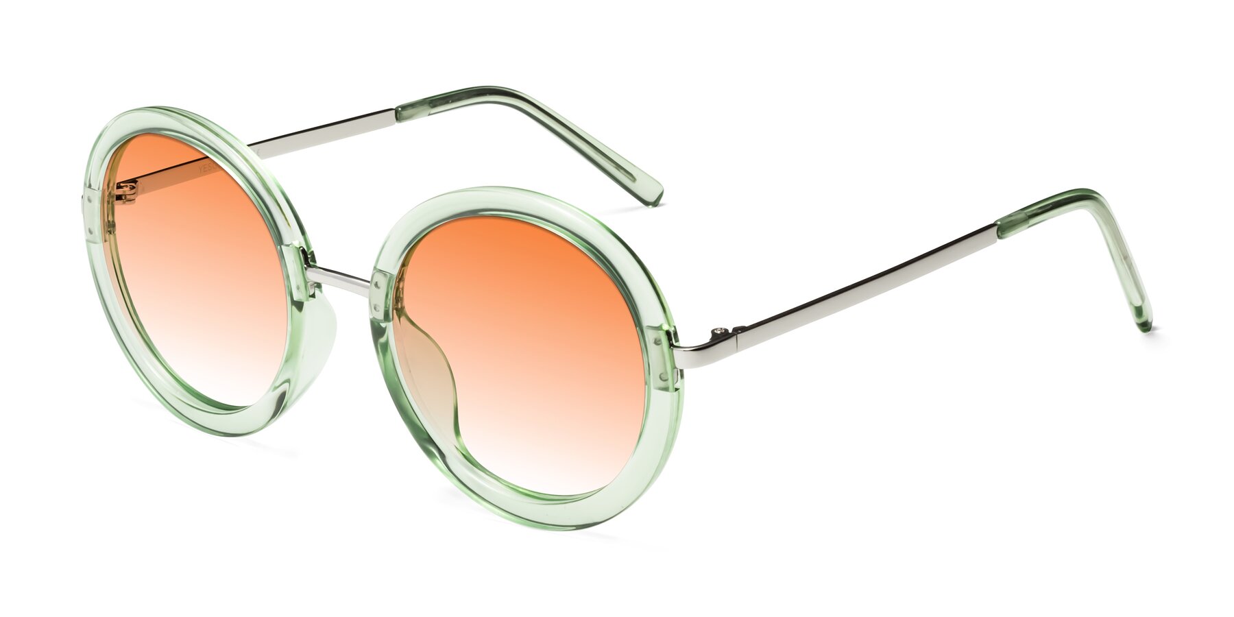 Angle of Bloom in Mint Green with Orange Gradient Lenses