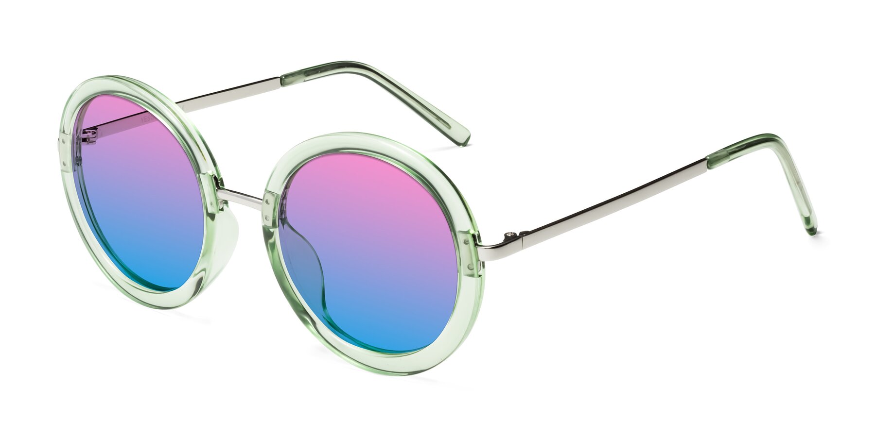 Angle of Bloom in Mint Green with Pink / Blue Gradient Lenses