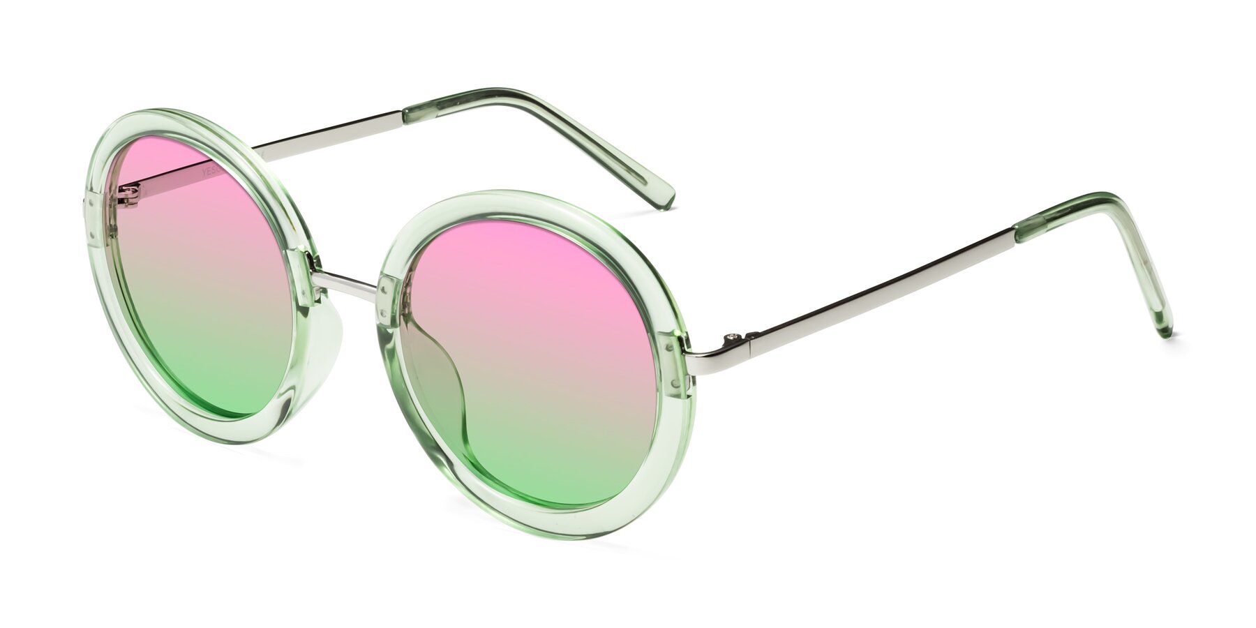 Angle of Bloom in Mint Green with Pink / Green Gradient Lenses