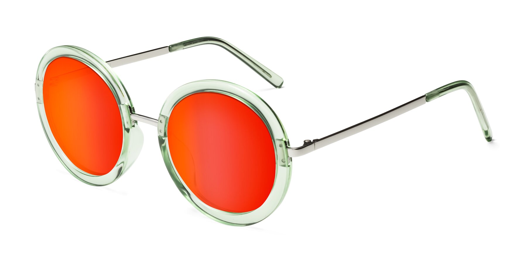 Angle of Bloom in Mint Green with Red Gold Mirrored Lenses