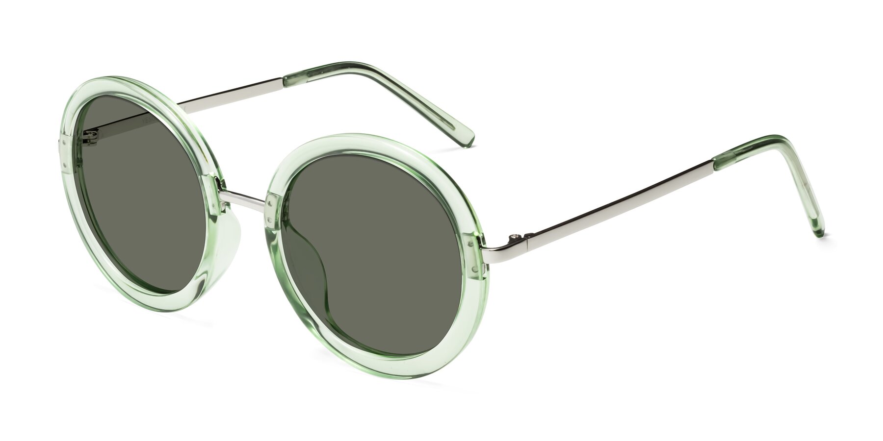 Angle of Bloom in Mint Green with Gray Polarized Lenses