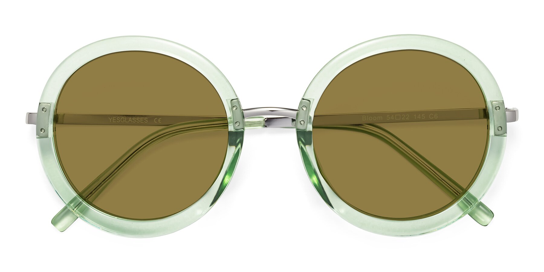 Folded Front of Bloom in Mint Green with Brown Polarized Lenses