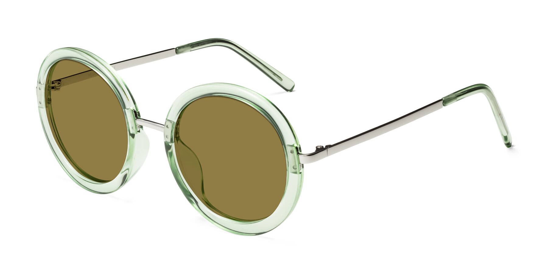 Angle of Bloom in Mint Green with Brown Polarized Lenses