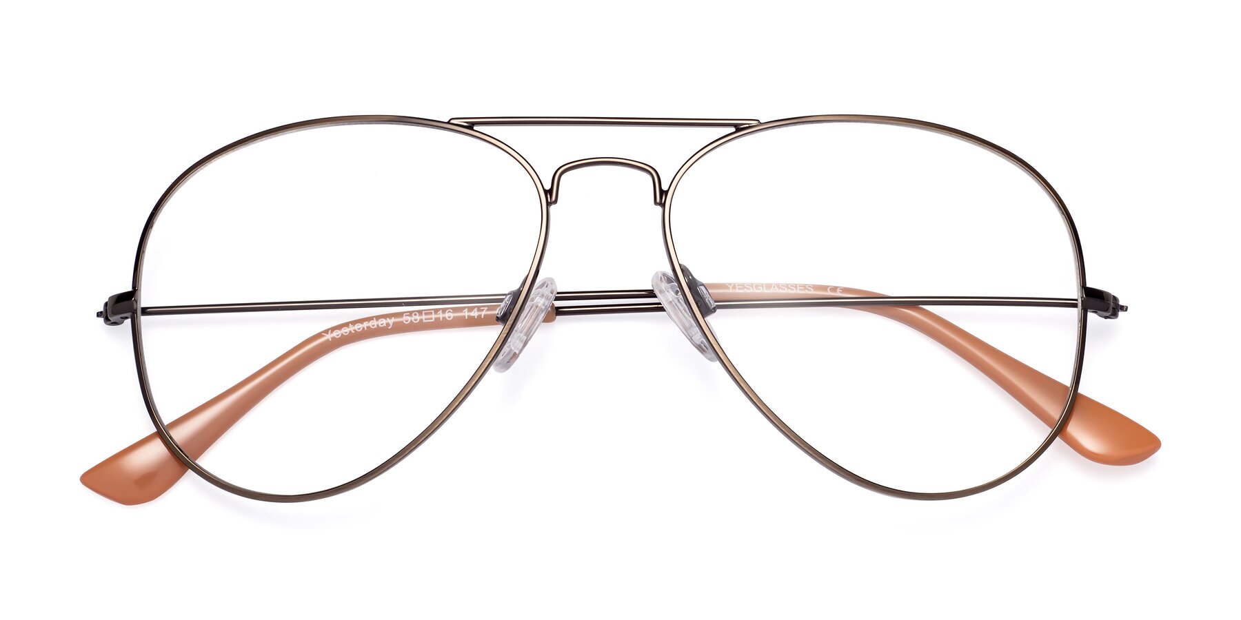 Folded Front of Yesterday in Antique Bronze with Clear Eyeglass Lenses