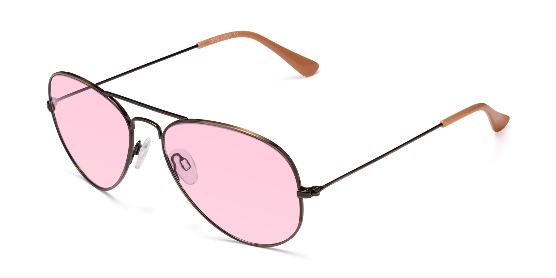 Angle of Yesterday in Antique Bronze with Light Pink Tinted Lenses