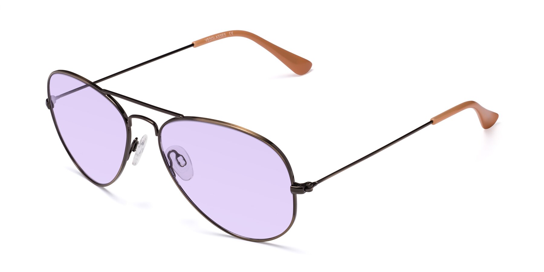 Angle of Yesterday in Antique Bronze with Light Purple Tinted Lenses