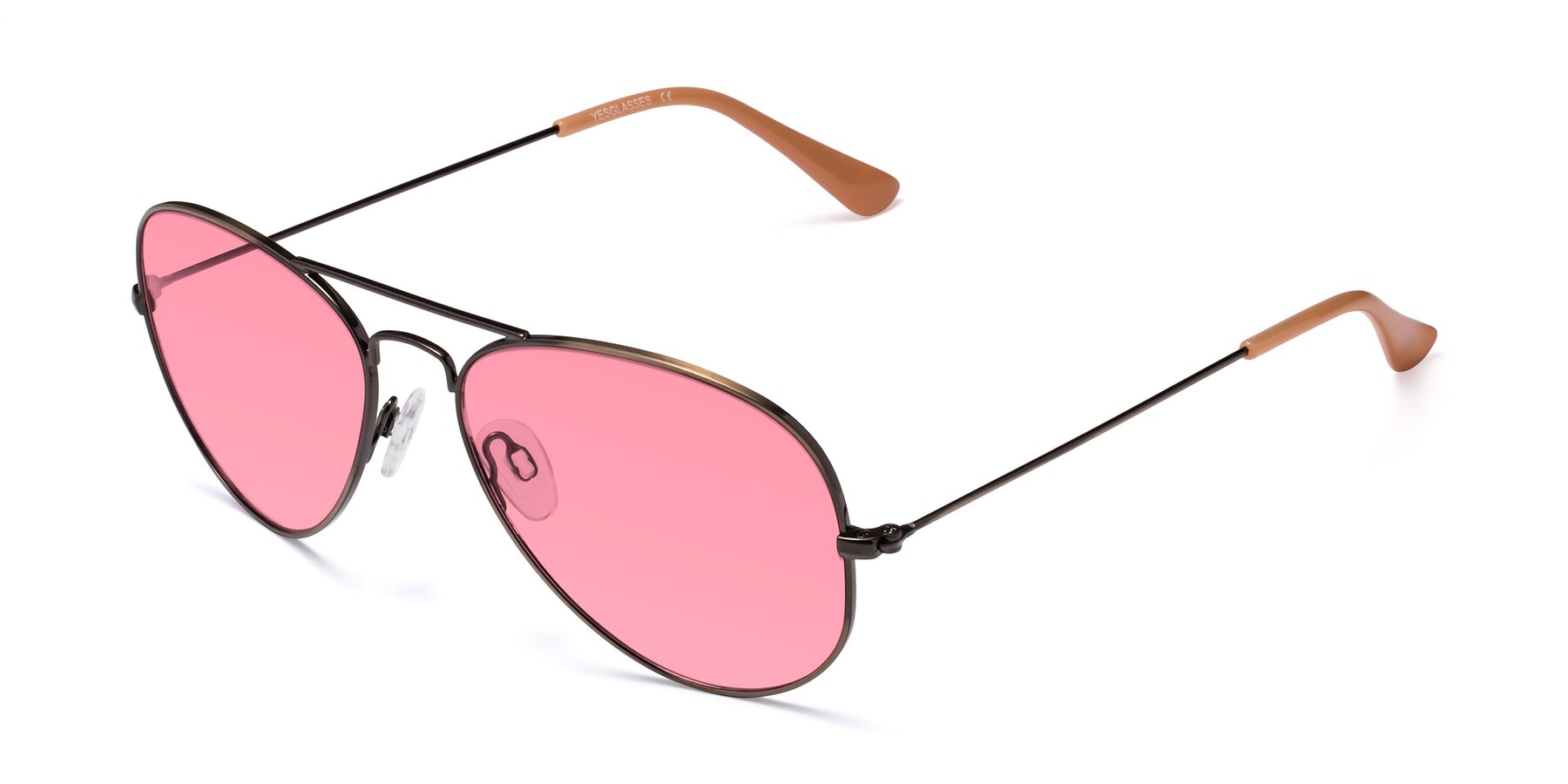 Angle of Yesterday in Antique Bronze with Pink Tinted Lenses