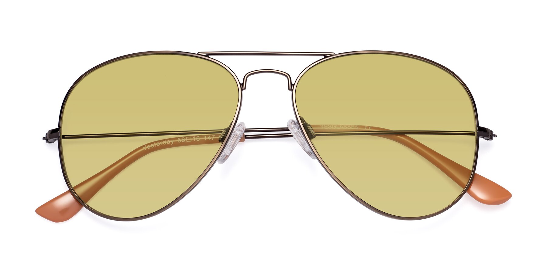 Folded Front of Yesterday in Antique Bronze with Medium Champagne Tinted Lenses