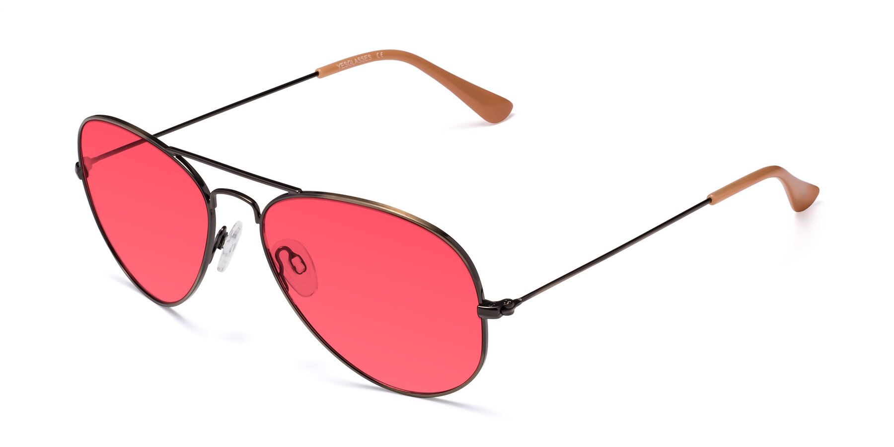Angle of Yesterday in Antique Bronze with Red Tinted Lenses