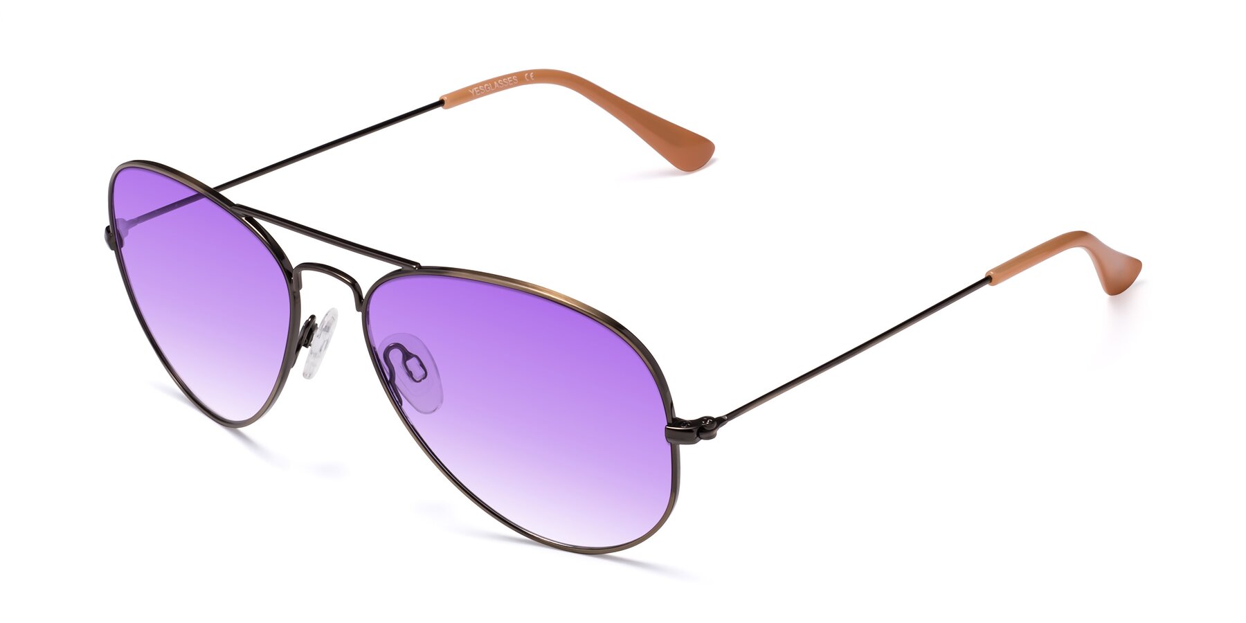 Angle of Yesterday in Antique Bronze with Purple Gradient Lenses