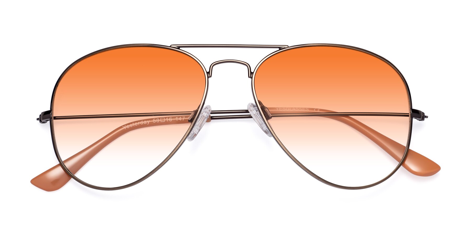 Folded Front of Yesterday in Antique Bronze with Orange Gradient Lenses
