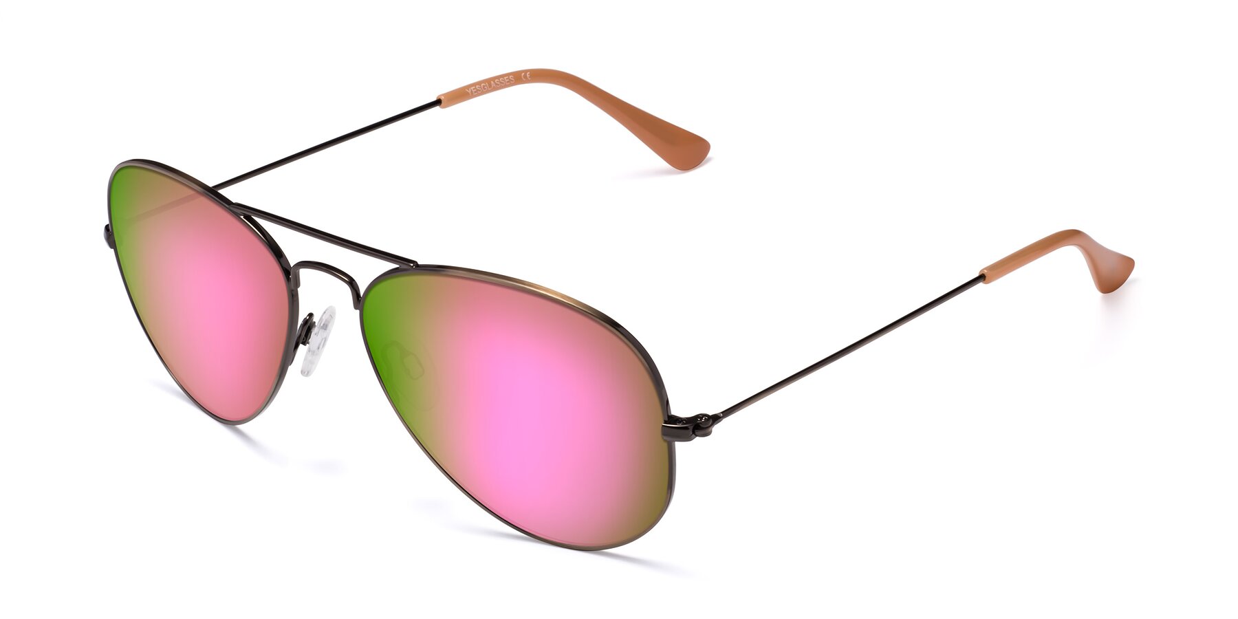 Angle of Yesterday in Antique Bronze with Pink Mirrored Lenses