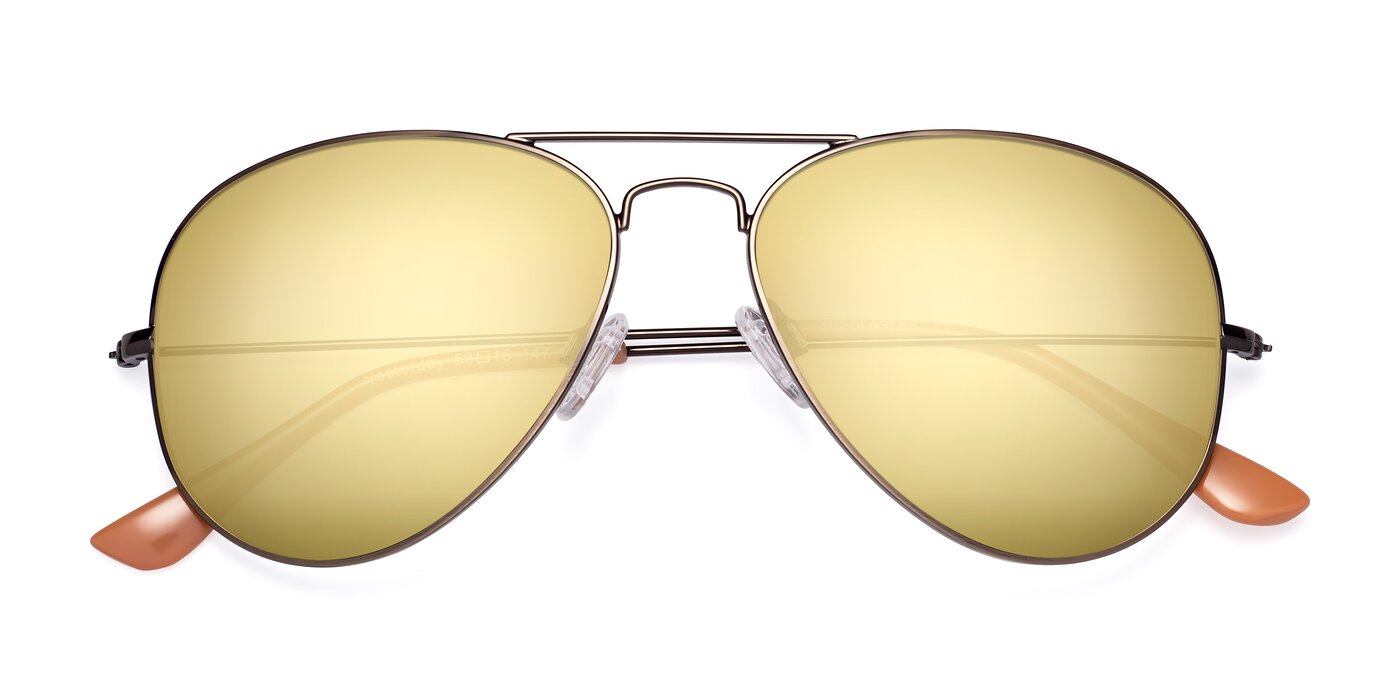 Yesterday - Antique Bronze Flash Mirrored Sunglasses
