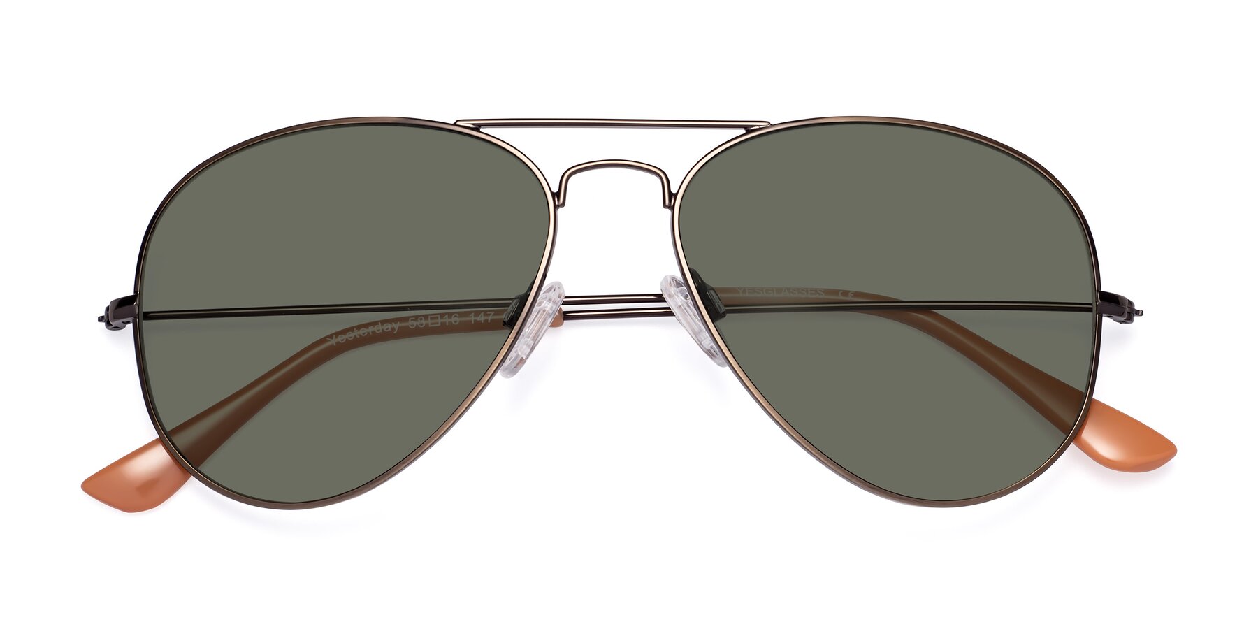 Folded Front of Yesterday in Antique Bronze with Gray Polarized Lenses