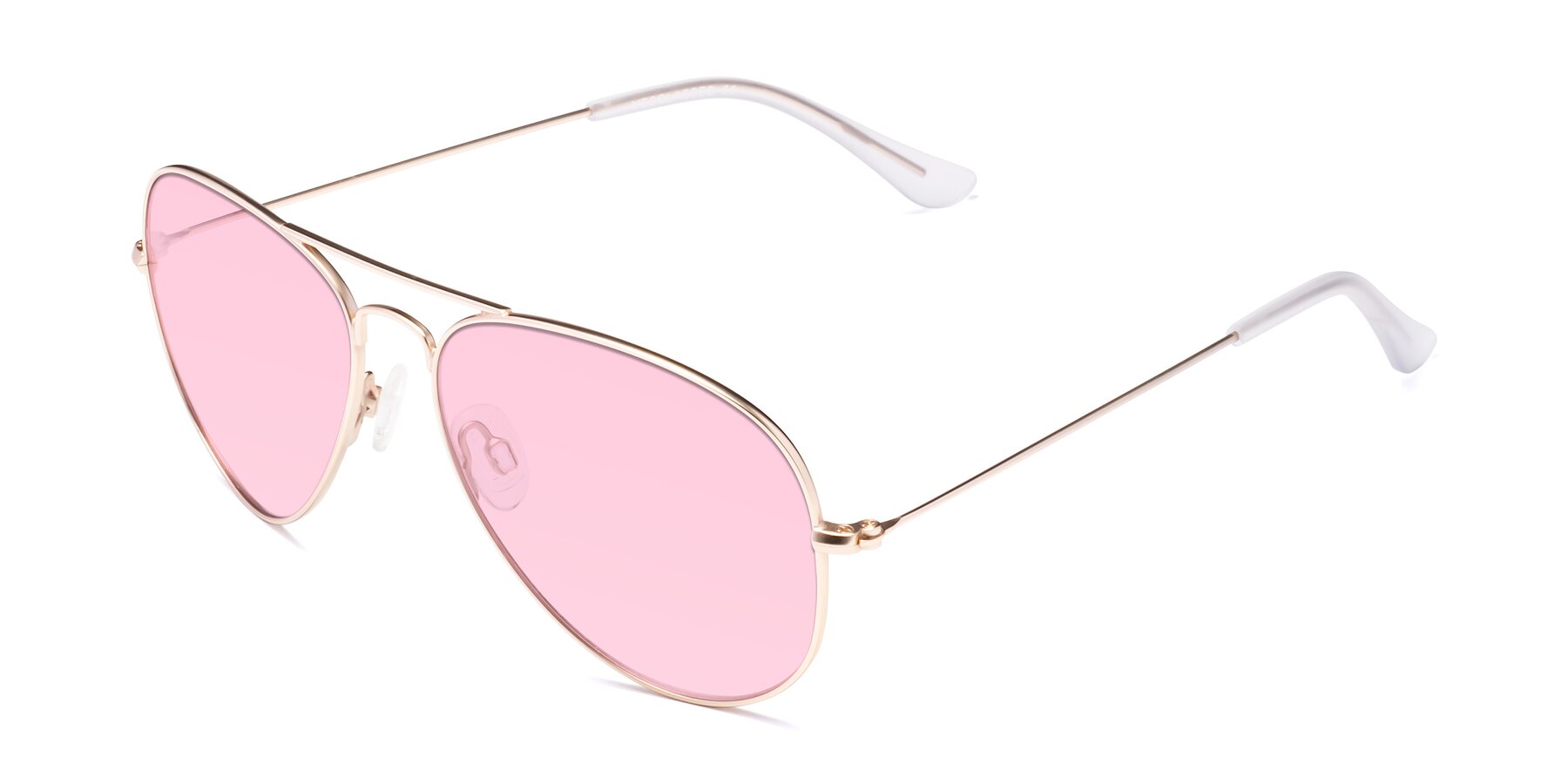 Angle of Yesterday in Jet Gold with Light Pink Tinted Lenses