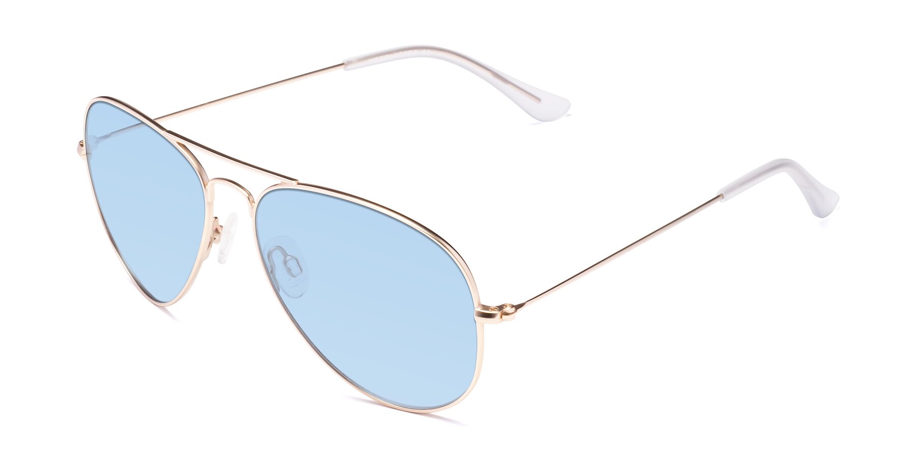 Angle of Yesterday in Jet Gold with Light Blue Tinted Lenses