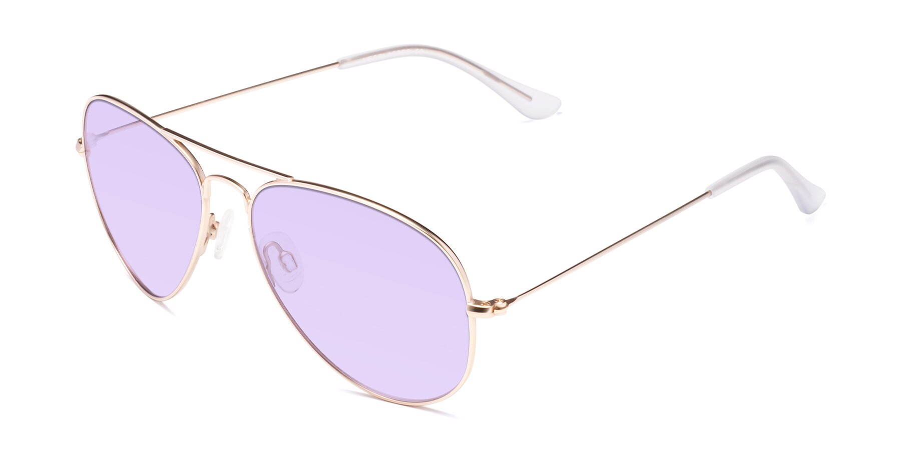 Angle of Yesterday in Jet Gold with Light Purple Tinted Lenses