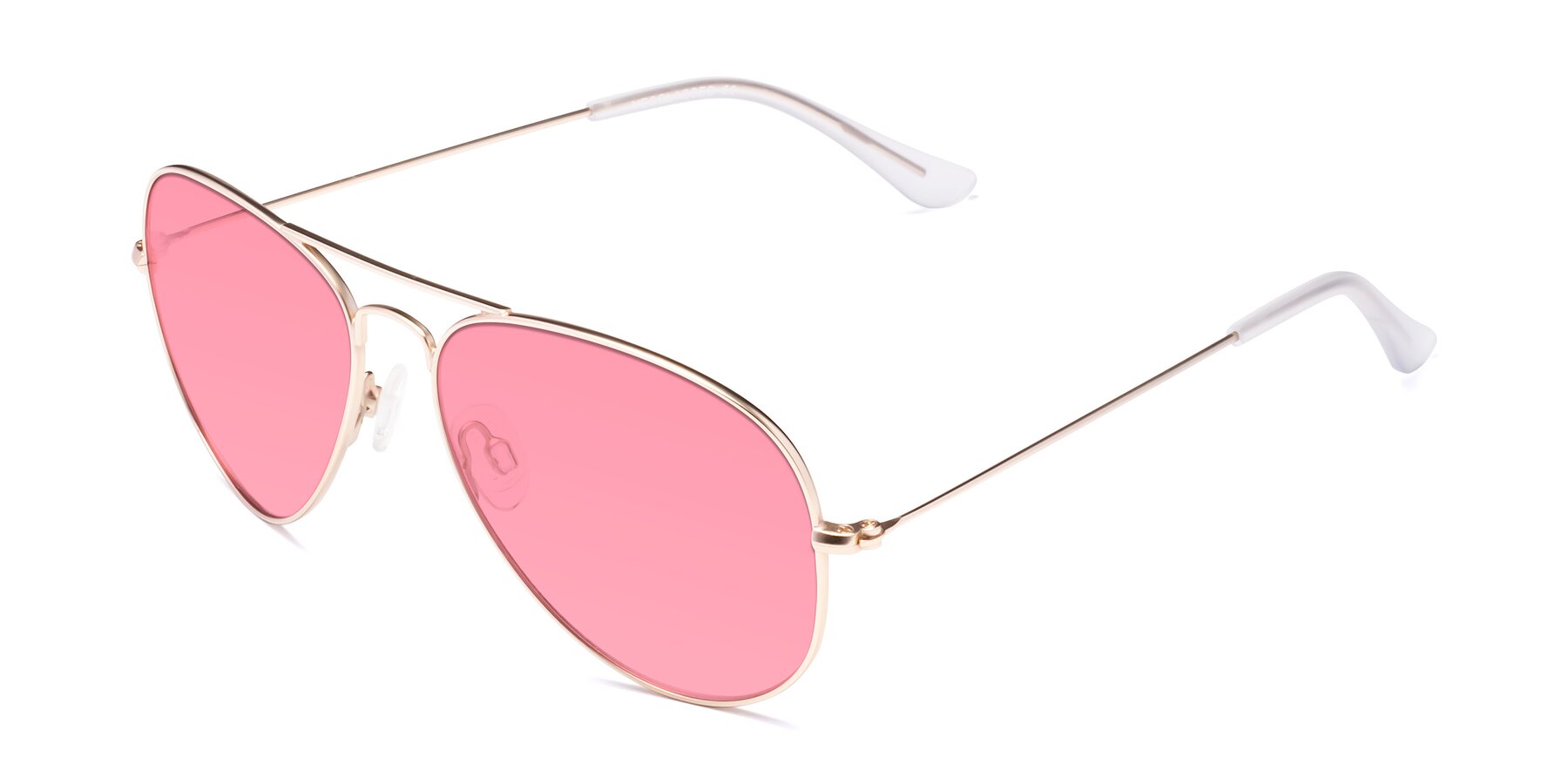 Angle of Yesterday in Jet Gold with Pink Tinted Lenses