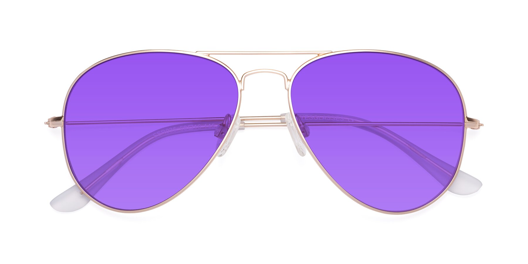 Folded Front of Yesterday in Jet Gold with Purple Tinted Lenses