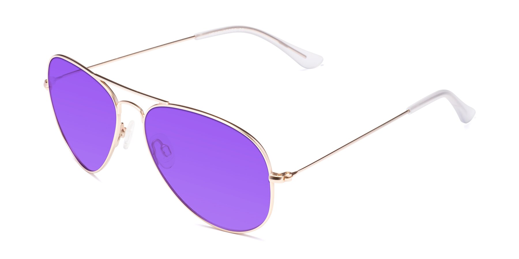 Angle of Yesterday in Jet Gold with Purple Tinted Lenses
