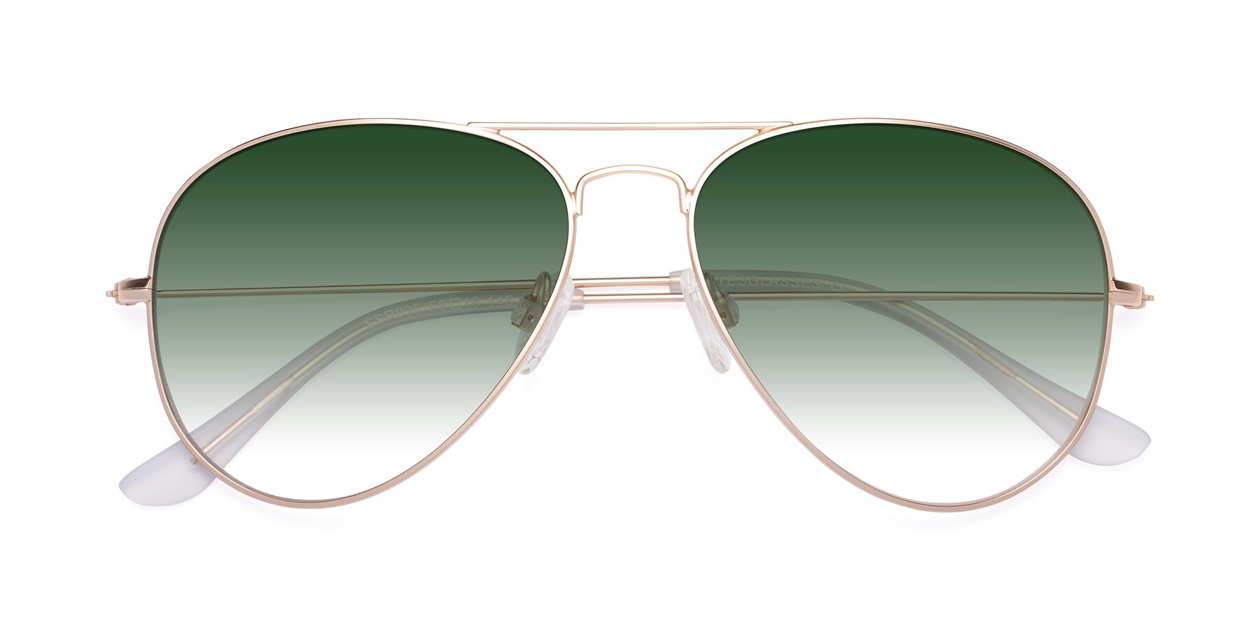 Folded Front of Yesterday in Jet Gold with Green Gradient Lenses