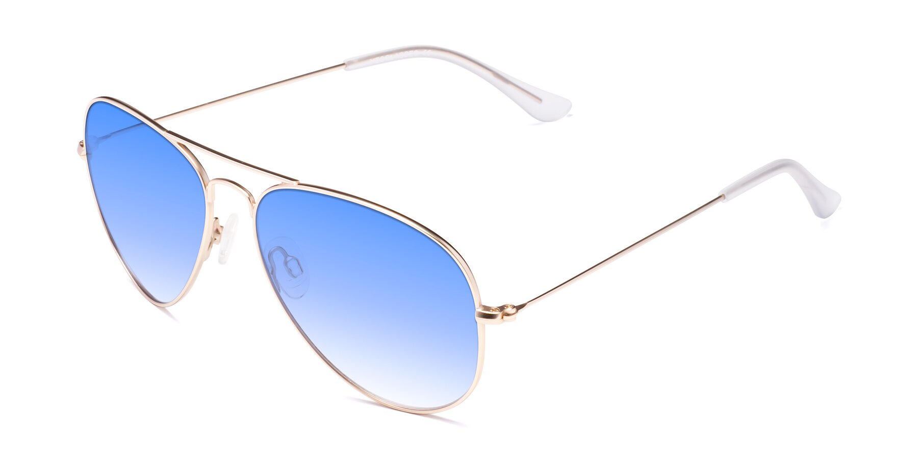 Angle of Yesterday in Jet Gold with Blue Gradient Lenses