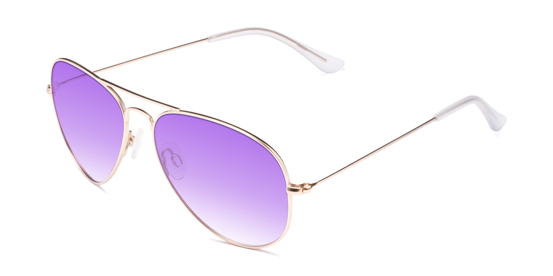 Angle of Yesterday in Jet Gold with Purple Gradient Lenses